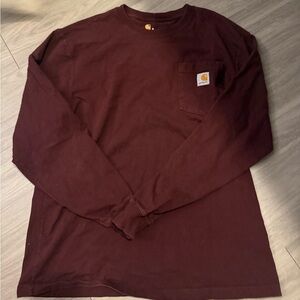 Carhartt Long-Sleeve Pocket Tee in Burgundy